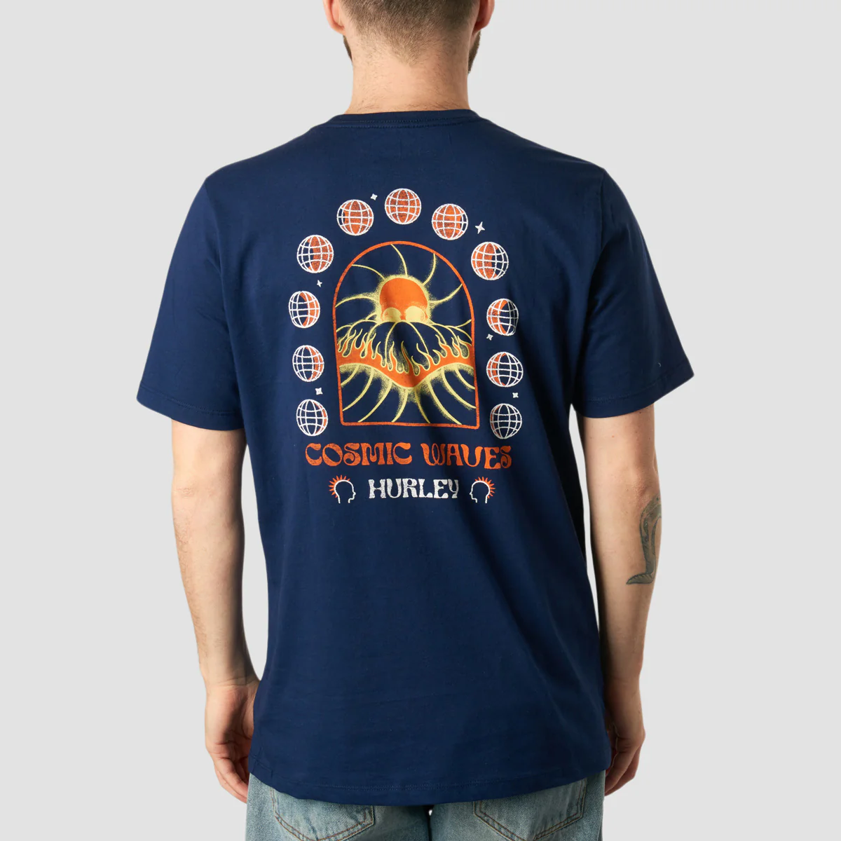 Hurley Everyday Cosmic Wave T-Shirt Midnight Aqua - Image 2