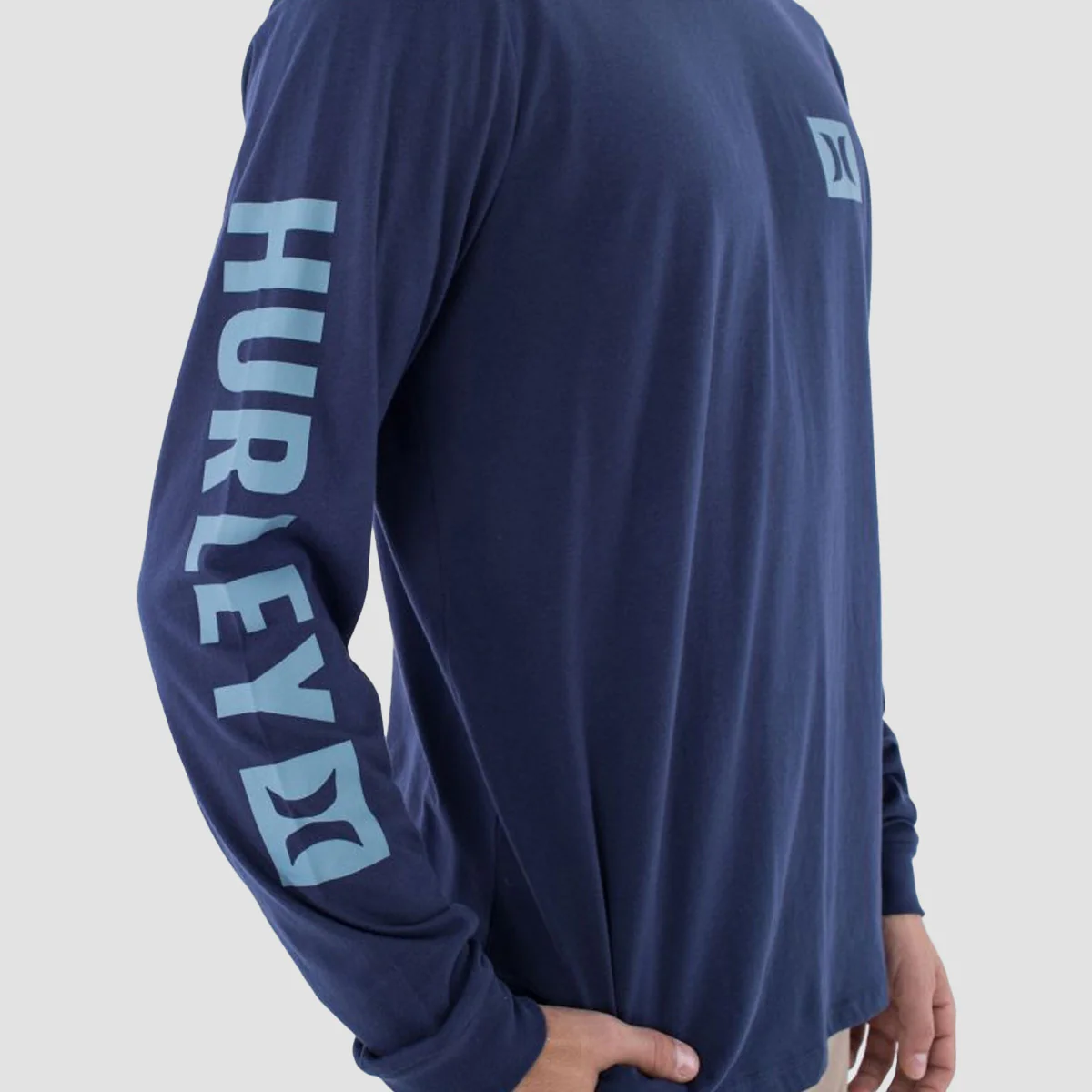Hurley Everyday The Box Longsleeve T-Shirt Midnight Aqua - Image 2