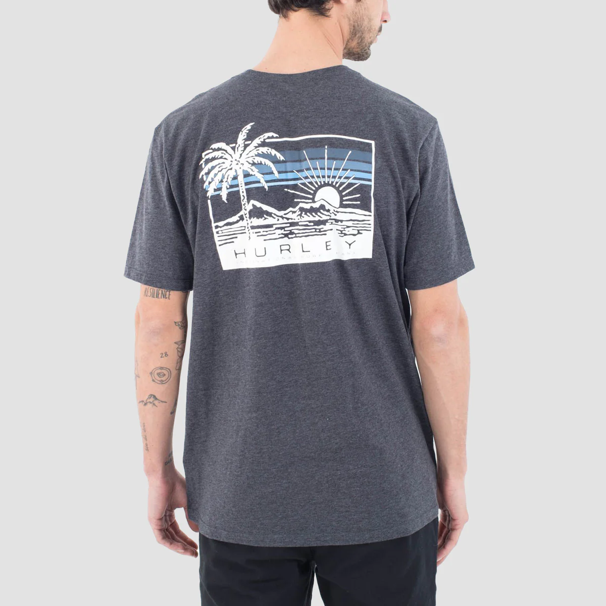 Hurley Everyday Throwback T-Shirt Black Heather - Image 2