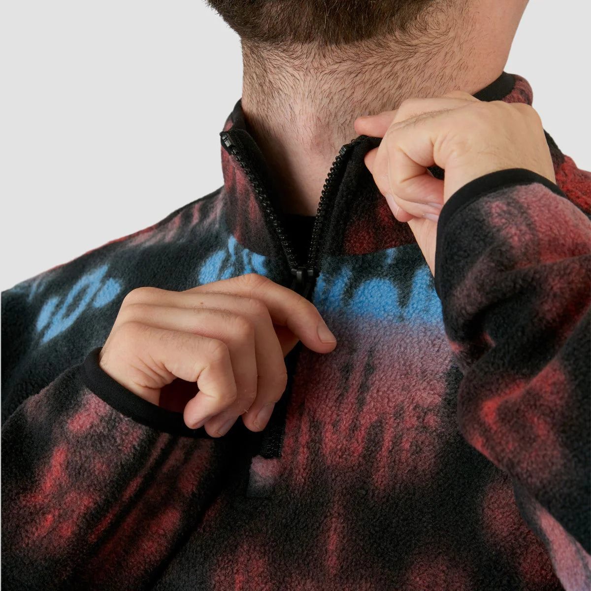 Hurley Mesa Windchill 1/4 Zip Fleece Sweatshirt Black - Image 3
