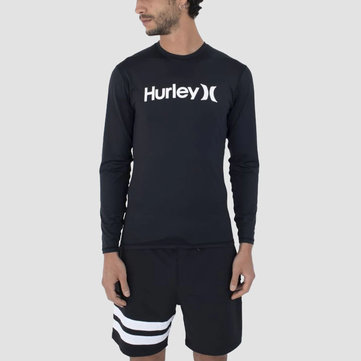 Hurley OAO Quickdry Rashguard UPF 50+ Longsleeve T-Shirt Black