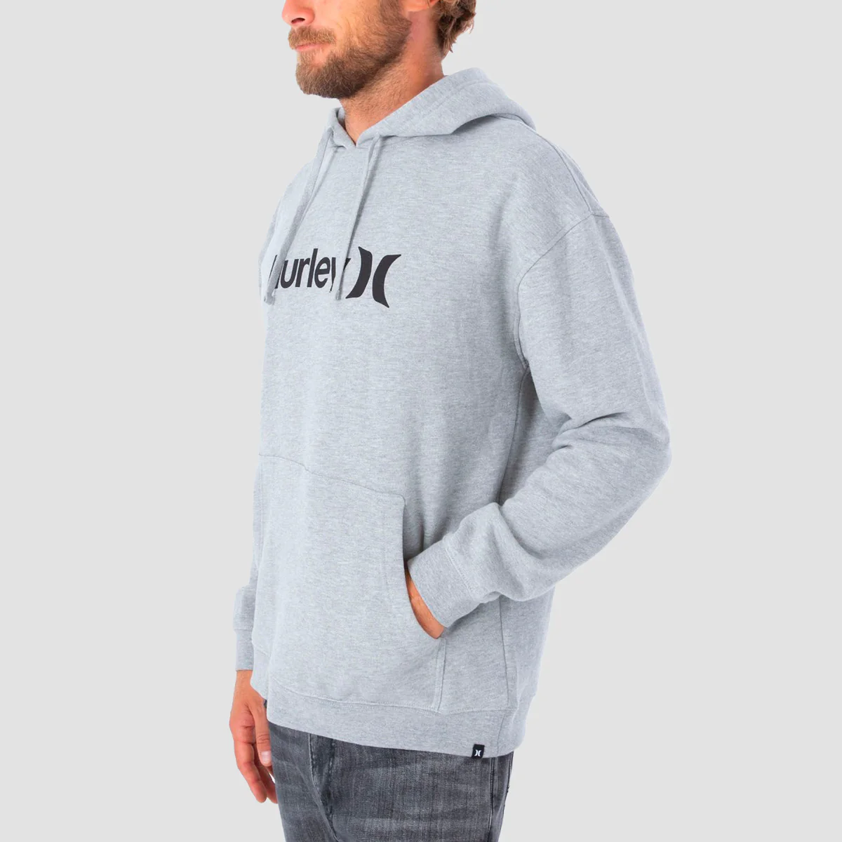 Hurley OAO Solid Core Pullover Hoodie Dark Heather Grey - Image 2