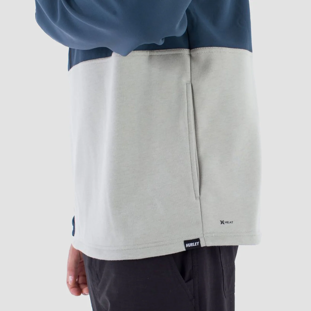 Hurley Surplus Heat Fleece 1/2 Zip Pullover Hoodie Armored Navy - Image 3