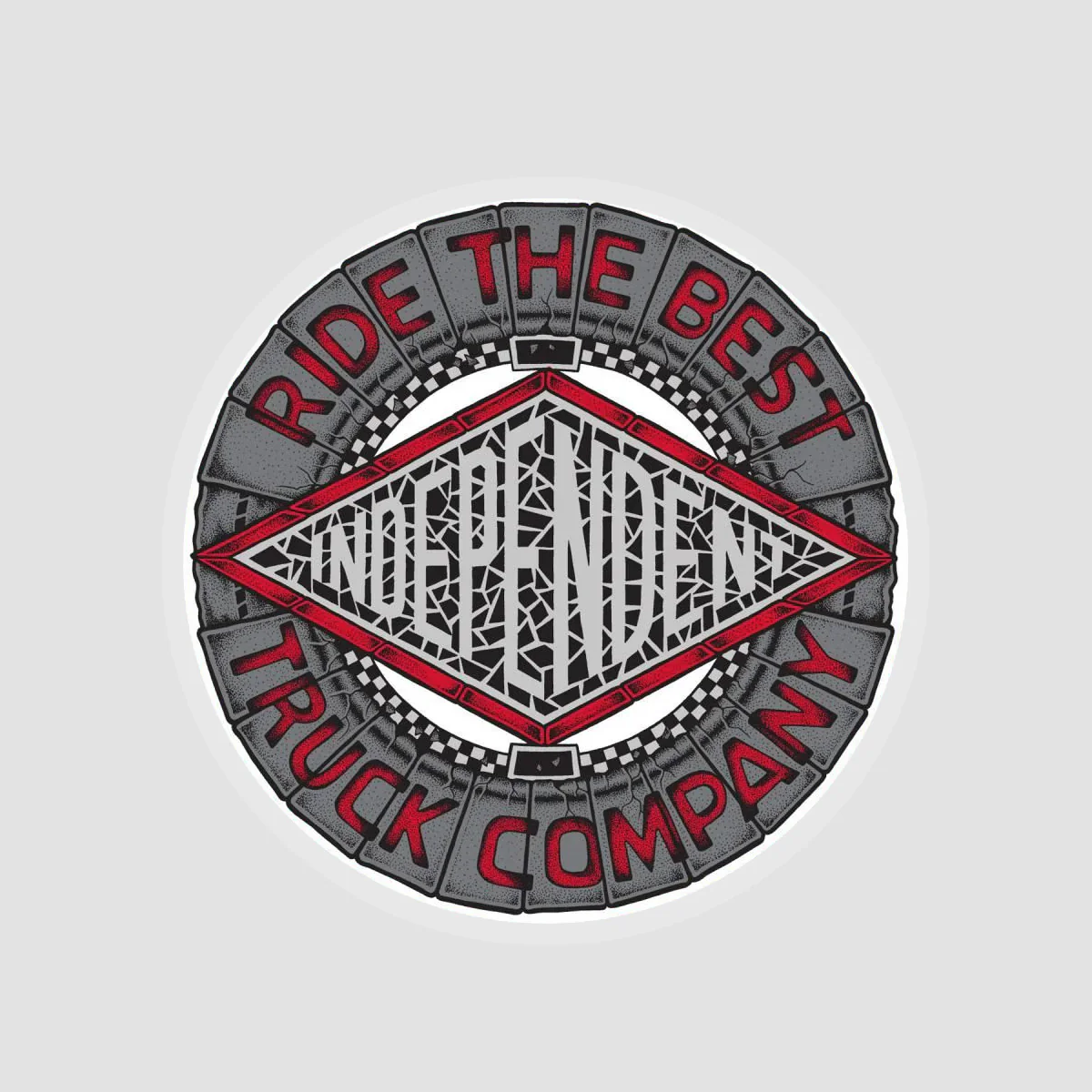 Independent Mako Tile Sticker Grey/Red 115mm