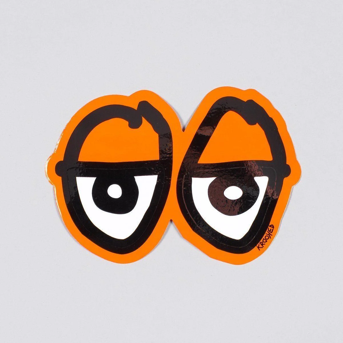 Krooked Eyes Diecut Sticker Orange 140x100mm