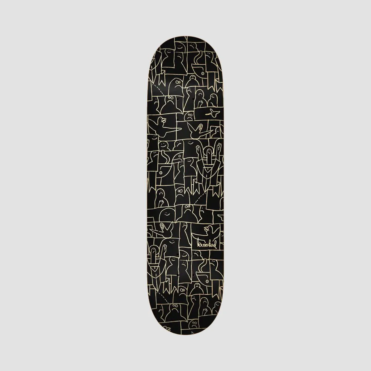 Krooked Flock PP Skateboard Deck Black - 8.5"
