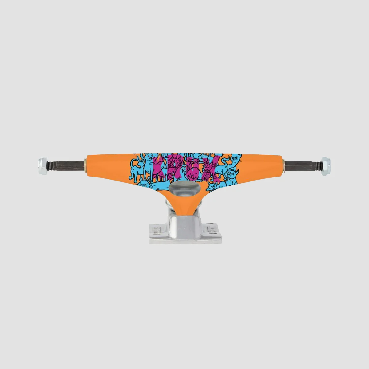 Krux K5 Cat Party 2 DLK Standard Skateboard Trucks 1 Pair Silver/Orange - 8"