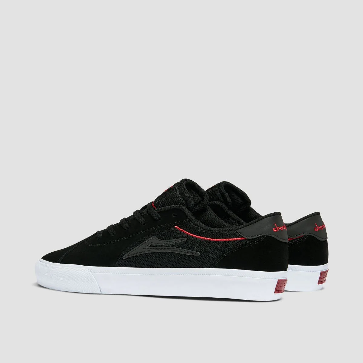 Lakai Flaco II Shoes - Black/Red Suede - Image 3