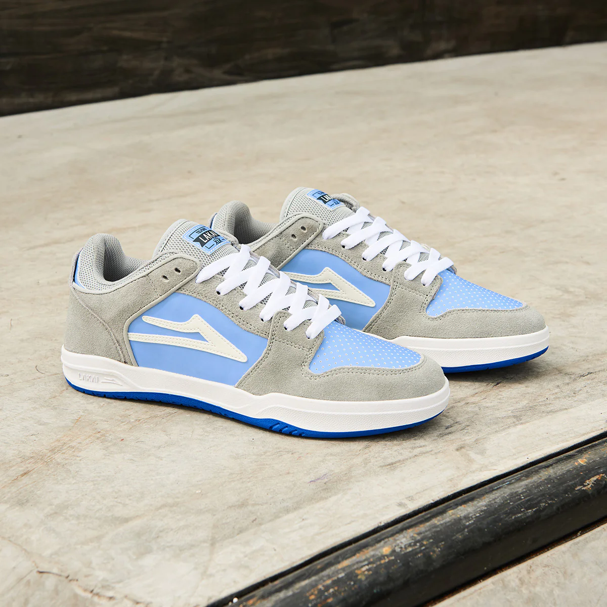 Lakai Telford Low Shoes - Grey/Blue UV Suede - Image 6