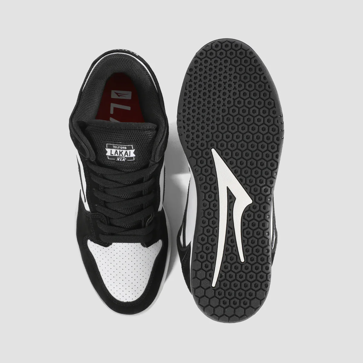 Lakai Telford Low Shoes - Black/White Leather - Image 2