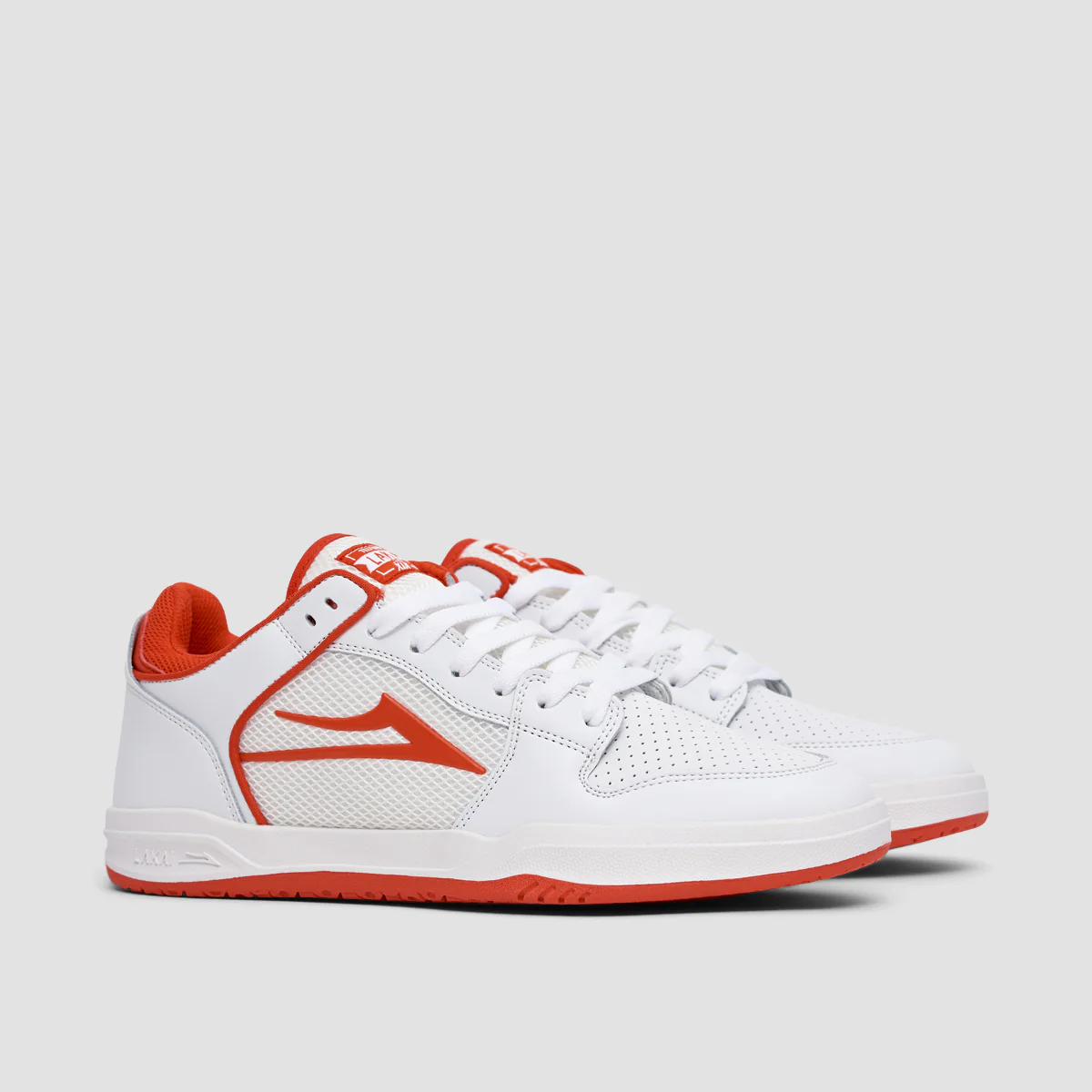 Lakai Telford Low Shoes - White/Red Leather - Image 2