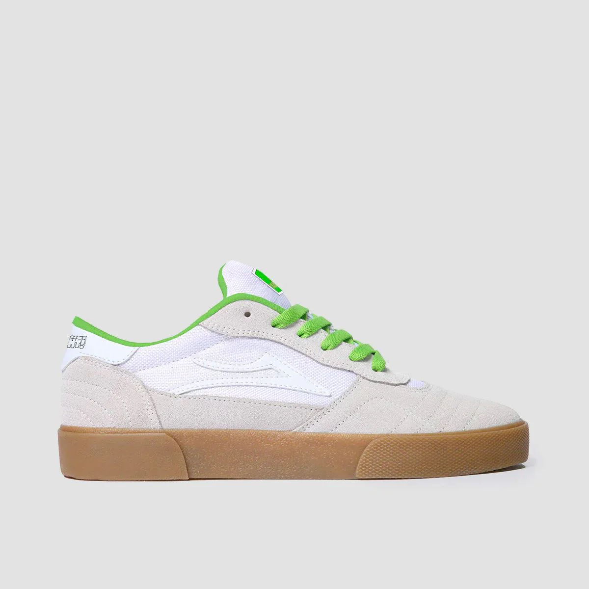 Lakai X Yeah Right! Cambridge Shoes - White/UV Green Suede