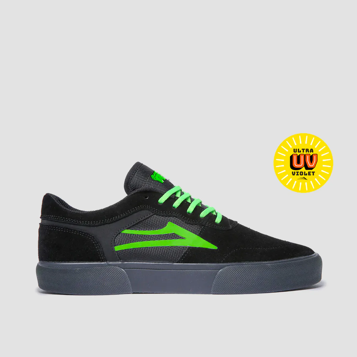 Lakai X Yeah Right! Staple Shoes - Black/UV Green Suede - Image 2