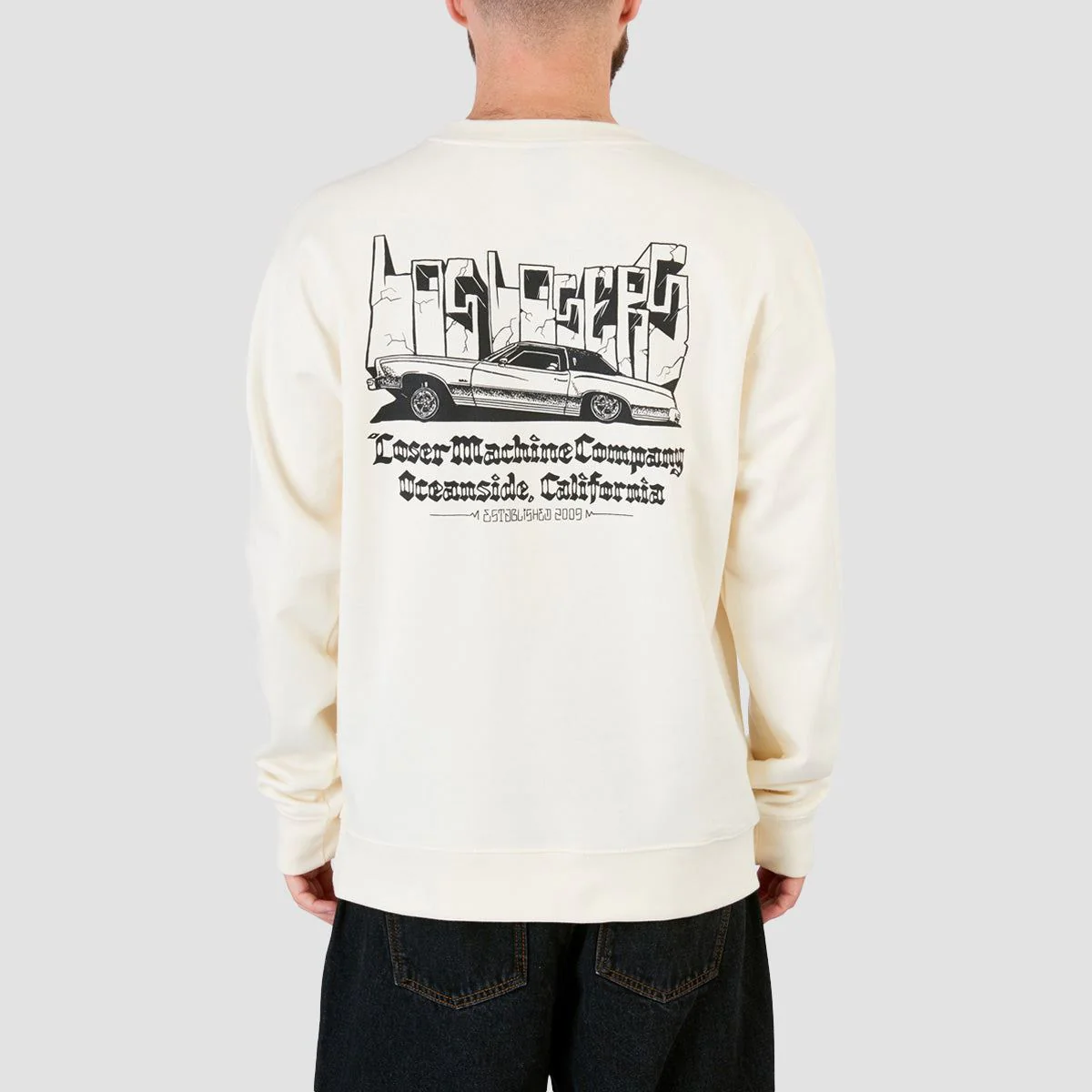 Loser Machine Hood Rich Crew Sweatshirt Bone - Image 2