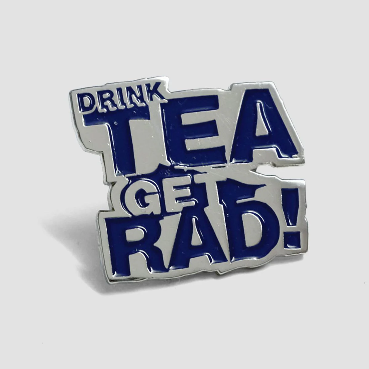 Lovenskate Drink Tea Get Rad Pin Badge Pink/Nickel - Image 2