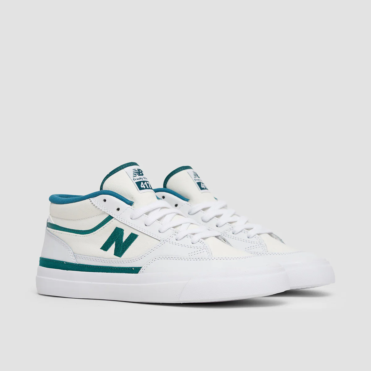 New Balance Franky Villani 417 Shoes - White/Vintage Teal - Image 2