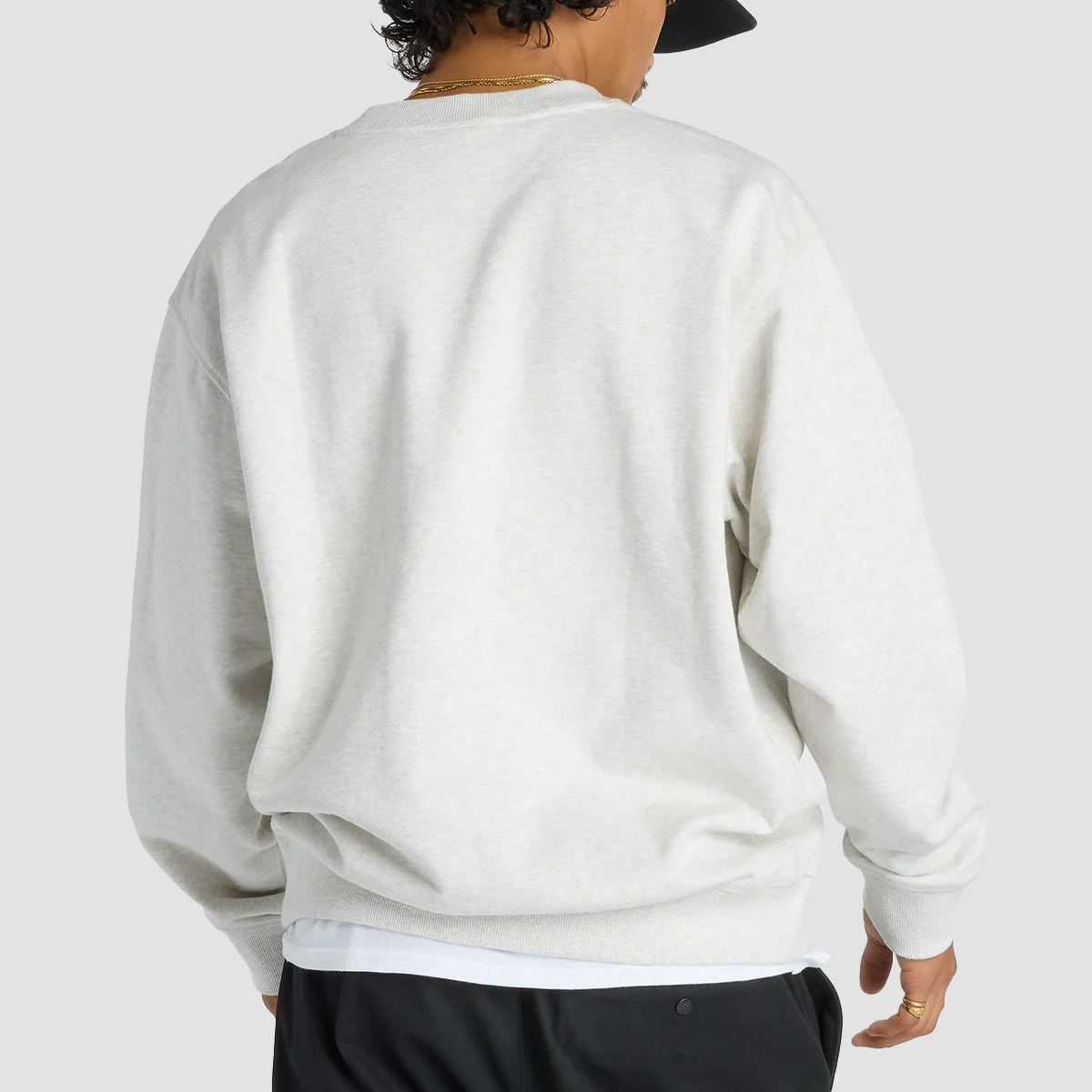 New Balance French Terry Crew Sweatshirt Oatmeal Heather - Image 2