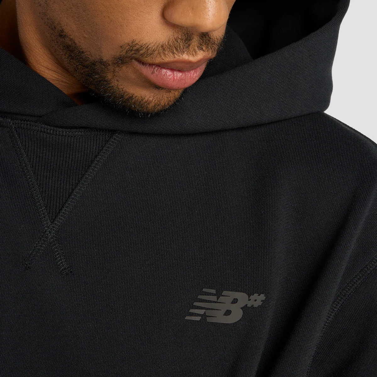 New Balance French Terry Pullover Hoodie Black - Image 2