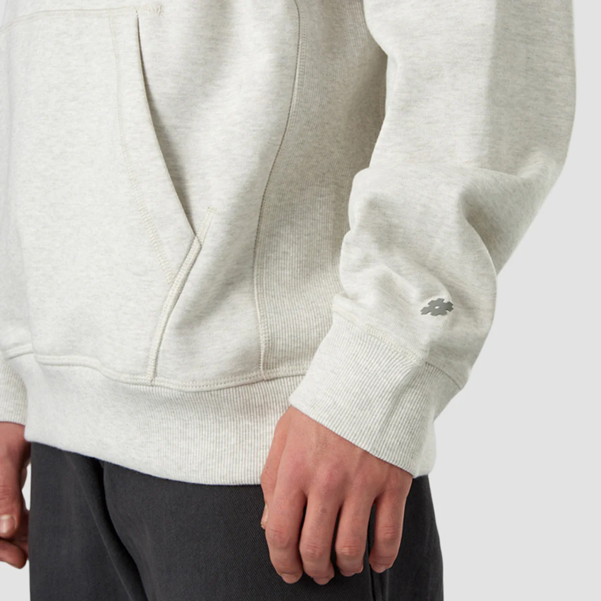 New Balance French Terry Pullover Hoodie Oatmeal Heather - Image 3