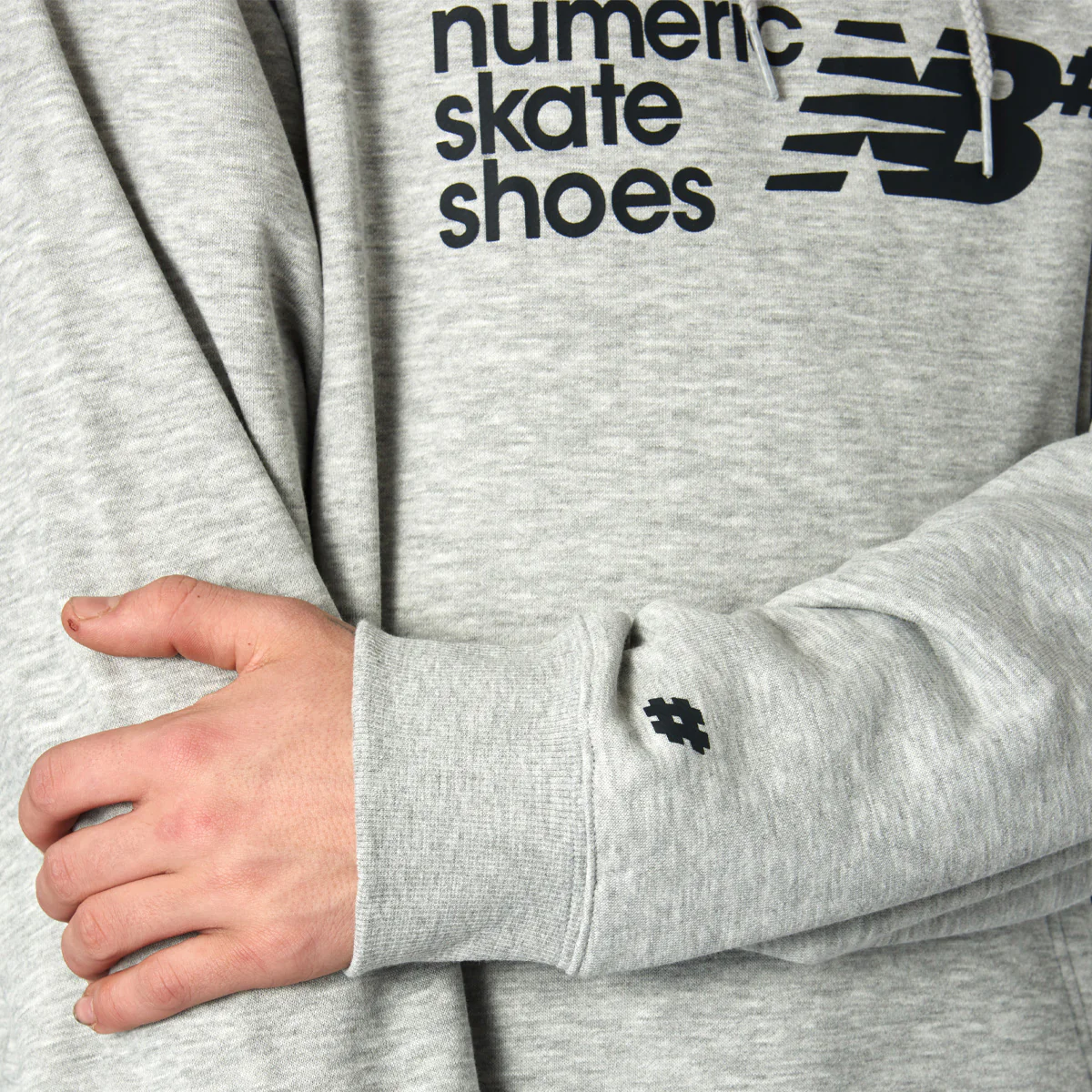 New Balance Logo Pullover Hoodie Athletic Grey - Image 3