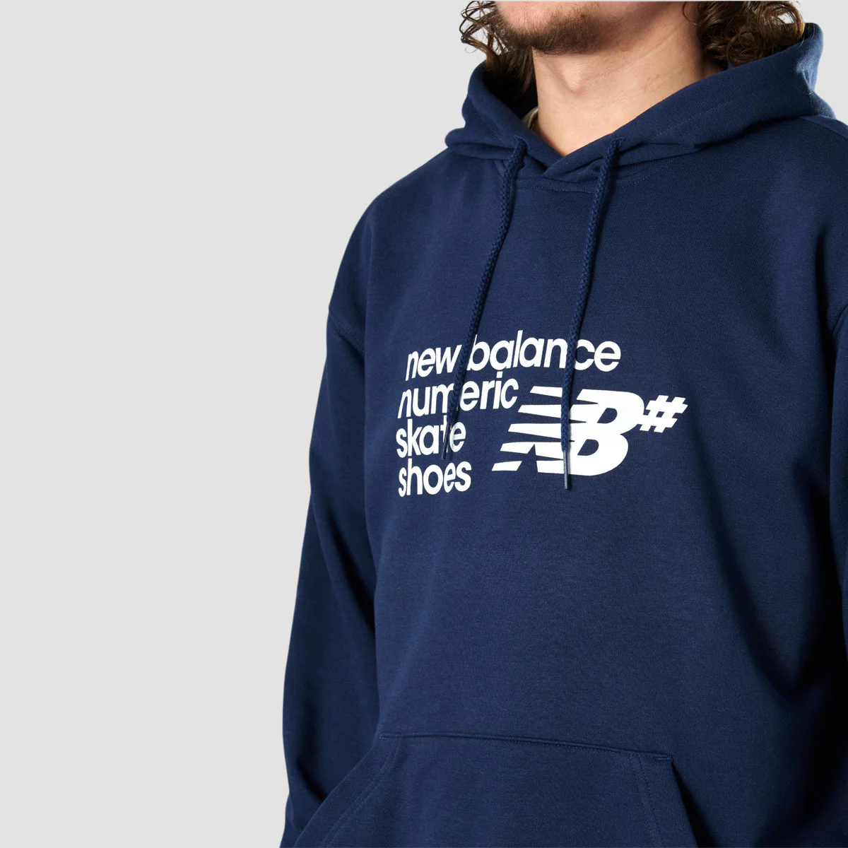 New Balance Logo Pullover Hoodie Navy - Image 2