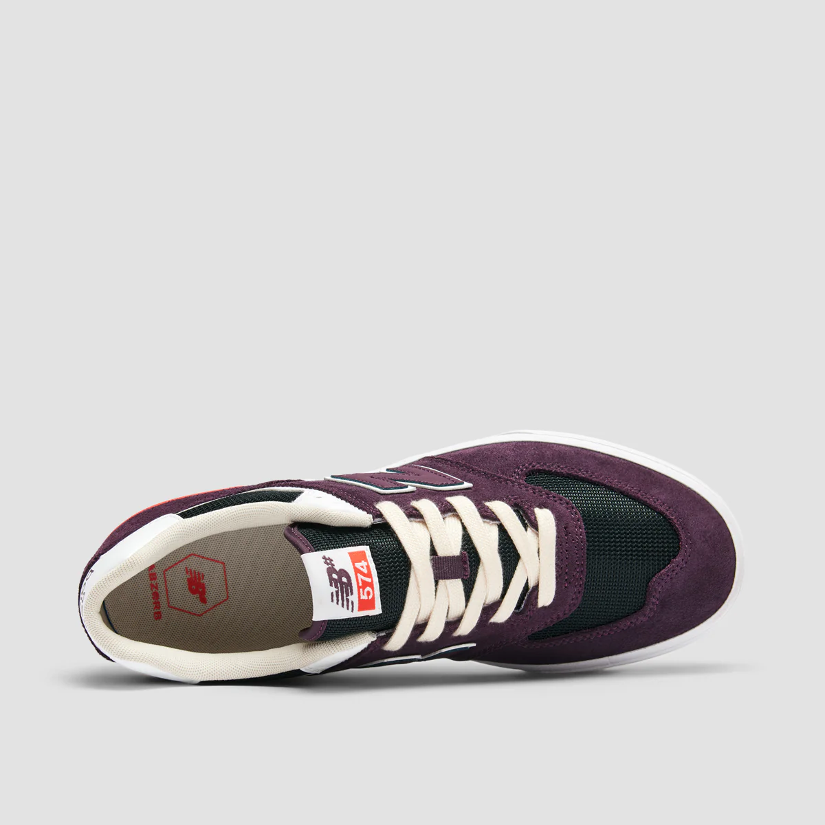 New Balance Numeric 574 Shoes - Plum Brown/White - Image 4