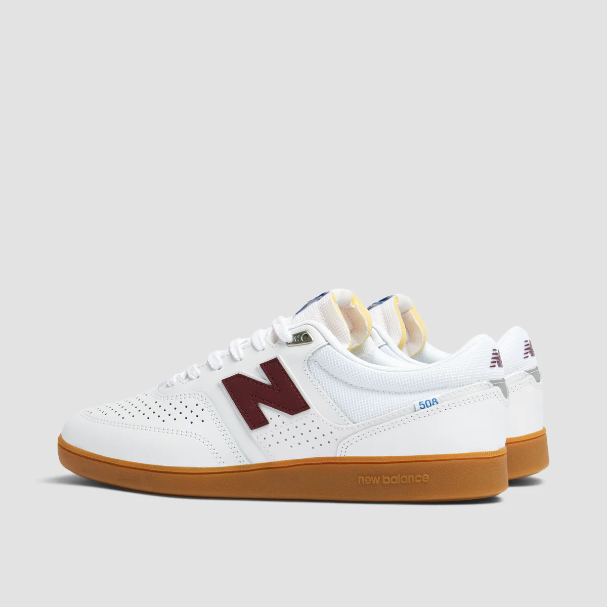 New Balance Numeric Brandon Westgate 508 Shoes - White/Nb Burgundy - Image 3