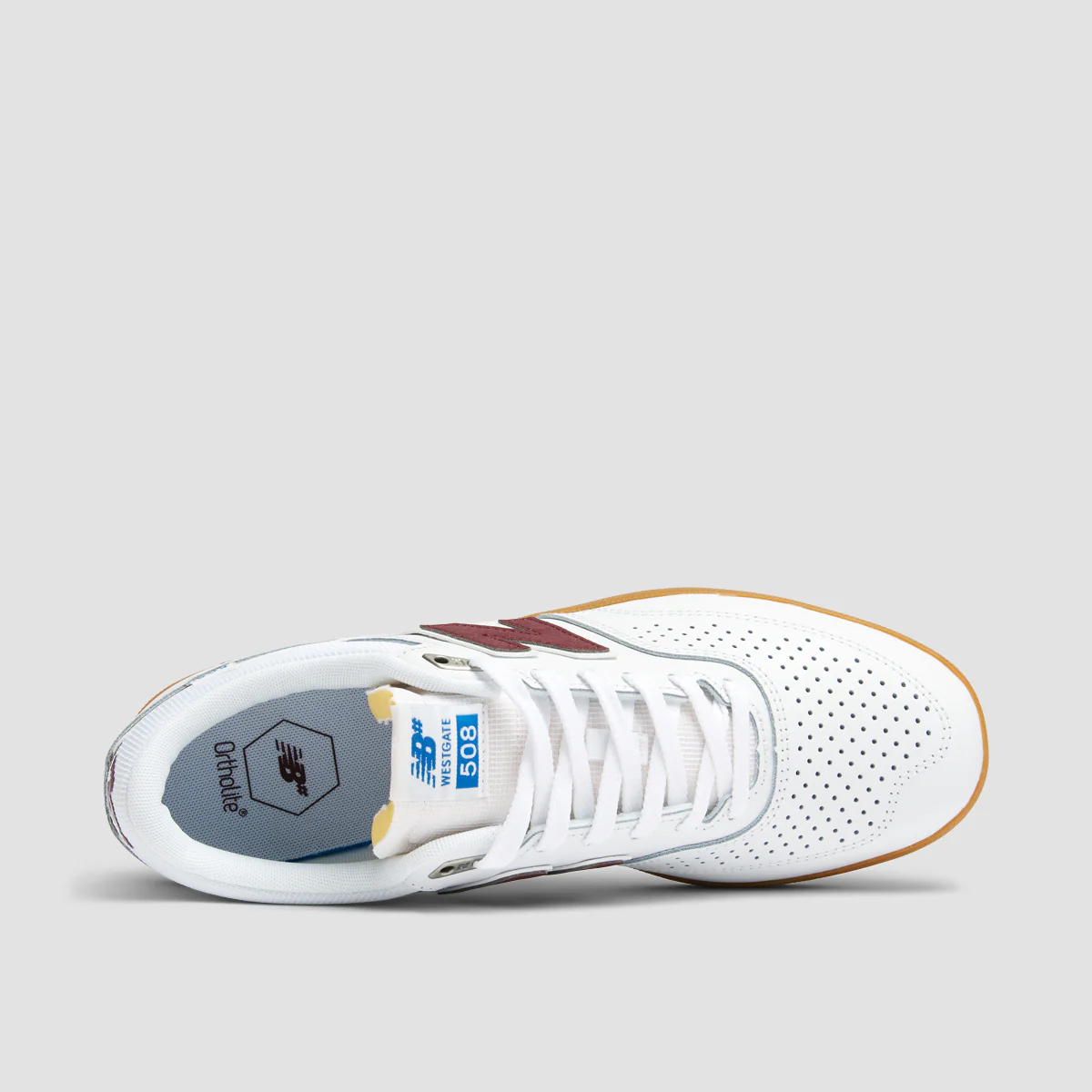 New Balance Numeric Brandon Westgate 508 Shoes - White/Nb Burgundy - Image 4