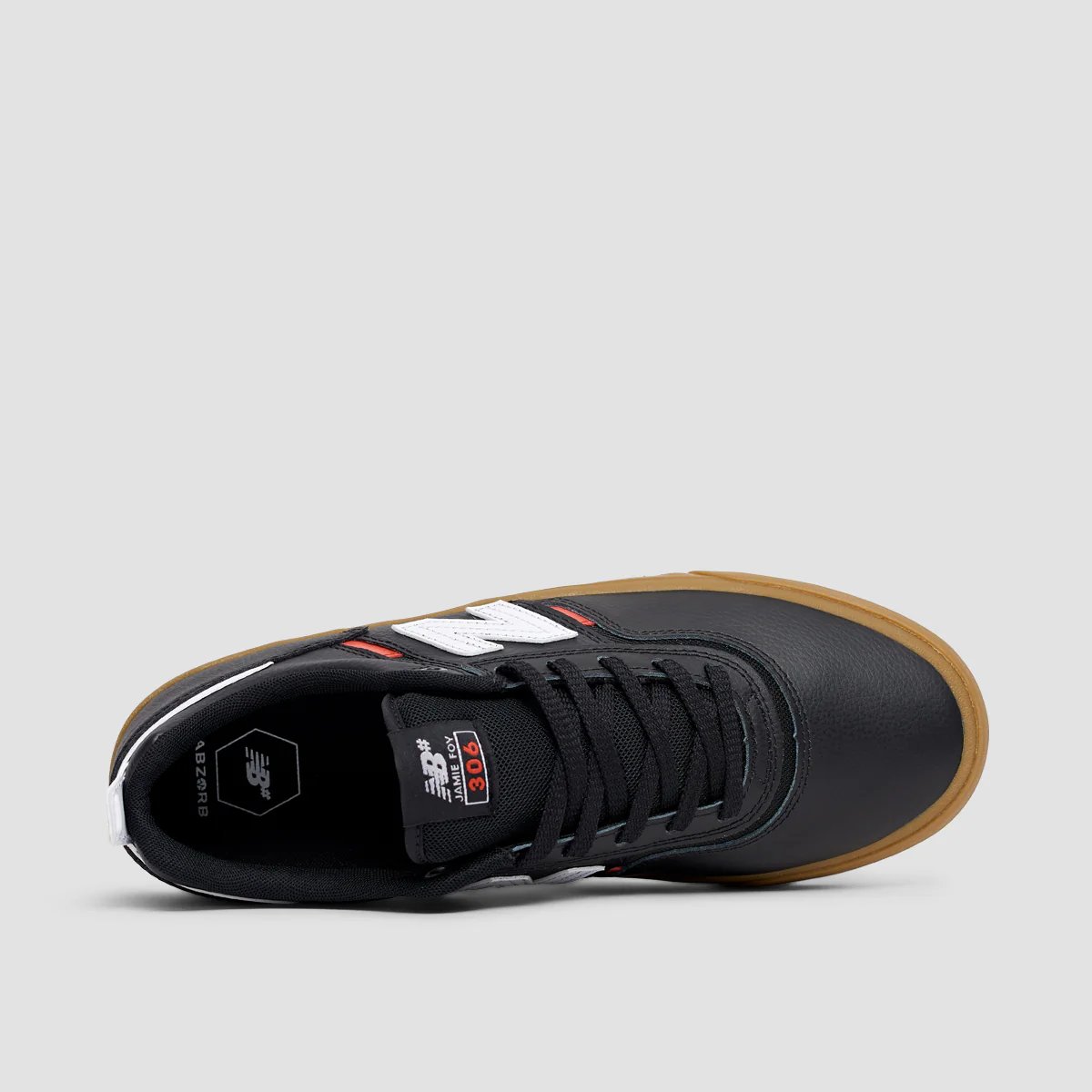New Balance Numeric Jamie Foy 306 Shoes - Black/Red/Gum - Image 4