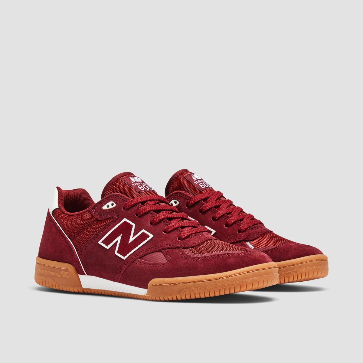New Balance Numeric Tom Knox 600 Shoes - Burgundy/White - Image 2