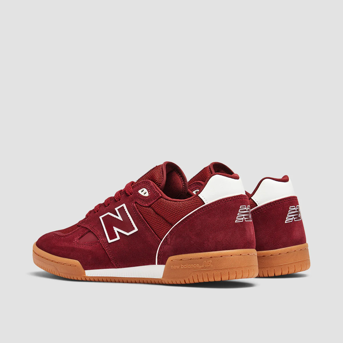 New Balance Numeric Tom Knox 600 Shoes - Burgundy/White - Image 3