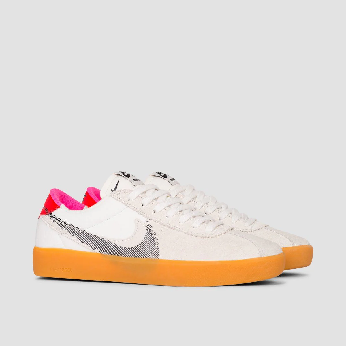 Nike SB Bruin React T Shoes - Summit White/Black/Bright Crimson - Image 2