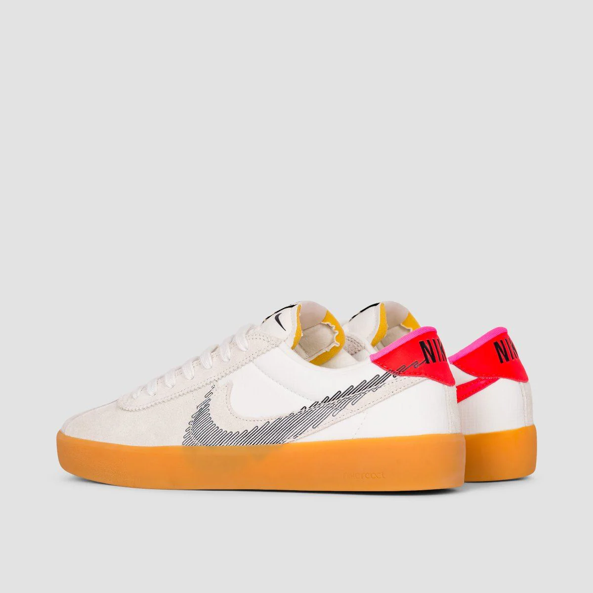 Nike SB Bruin React T Shoes - Summit White/Black/Bright Crimson - Image 3