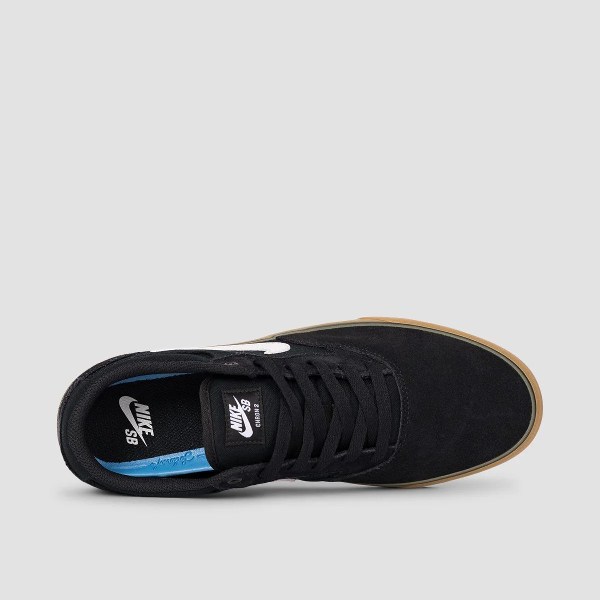 Nike SB Chron 2 Shoes - Black/White/Black/Gum Light Brown - Image 4