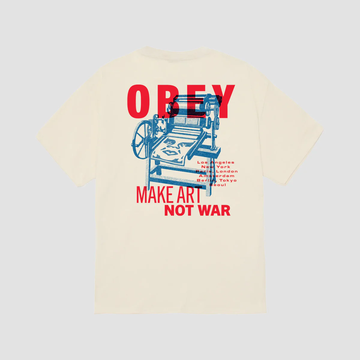 OBEY Printing Press Make Art T-Shirt Cream
