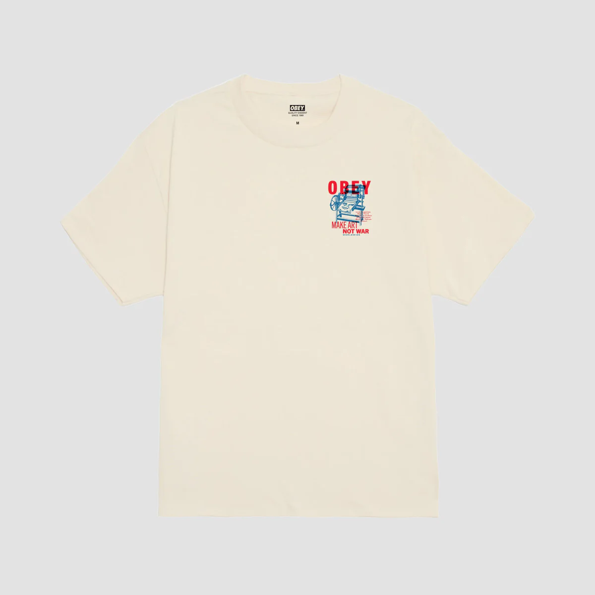 OBEY Printing Press Make Art T-Shirt Cream - Image 2