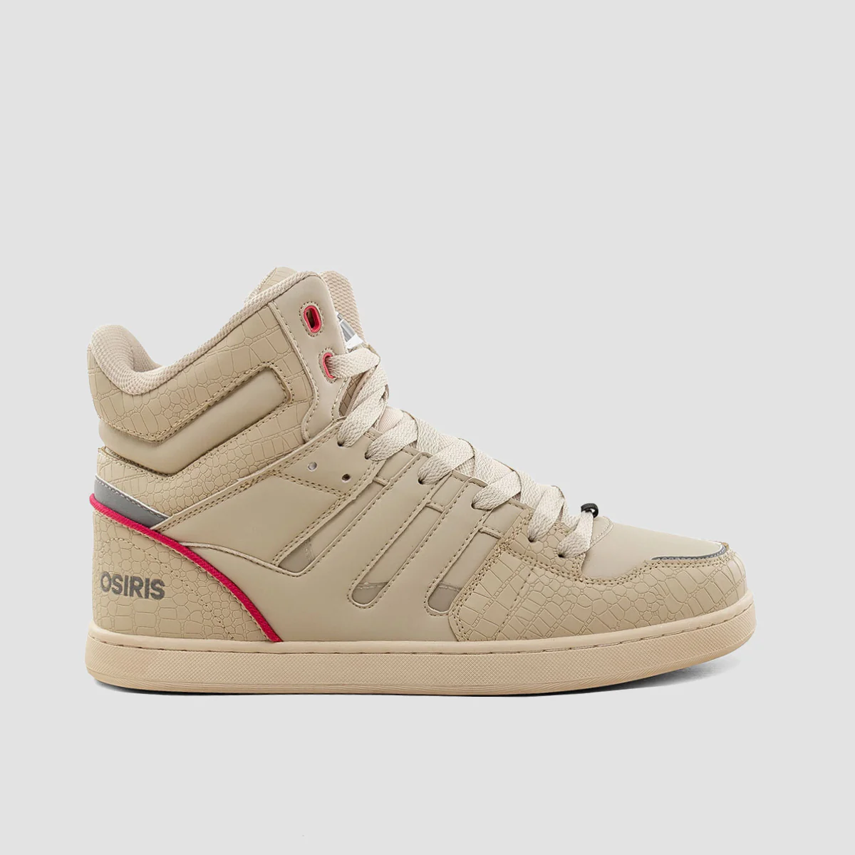 Osiris CHN High Top Shoes - Tan/Silver/Croc