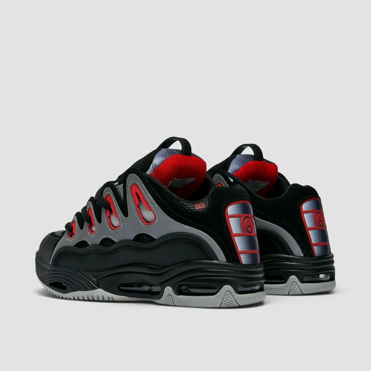 Osiris D3 2001 Shoes - Black/Light Grey/Red - Image 3