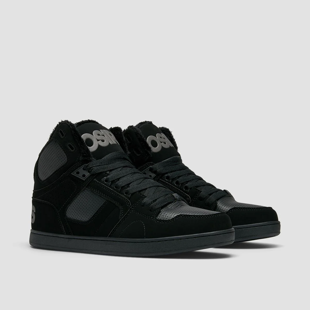 Osiris NYC 83 CLK High Top Shoes - Black/Black/Shearling - Image 2