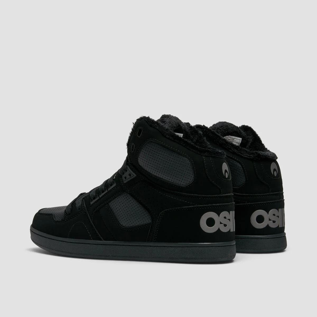 Osiris NYC 83 CLK High Top Shoes - Black/Black/Shearling - Image 3