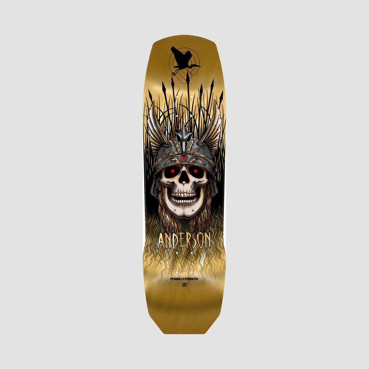 Powell Peralta Andy Anderson Heron 290 Skateboard Deck Gold Foil - 9.13"