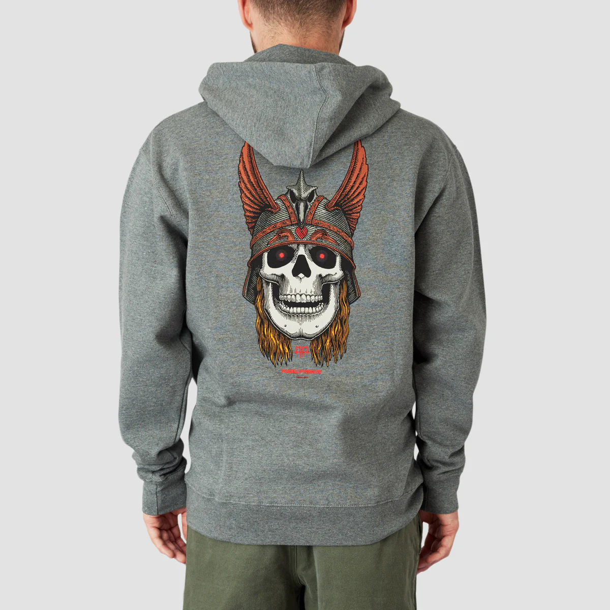 Powell Peralta Andy Anderson Skull Pullover Hoodie Gunmetal Heather - Image 3