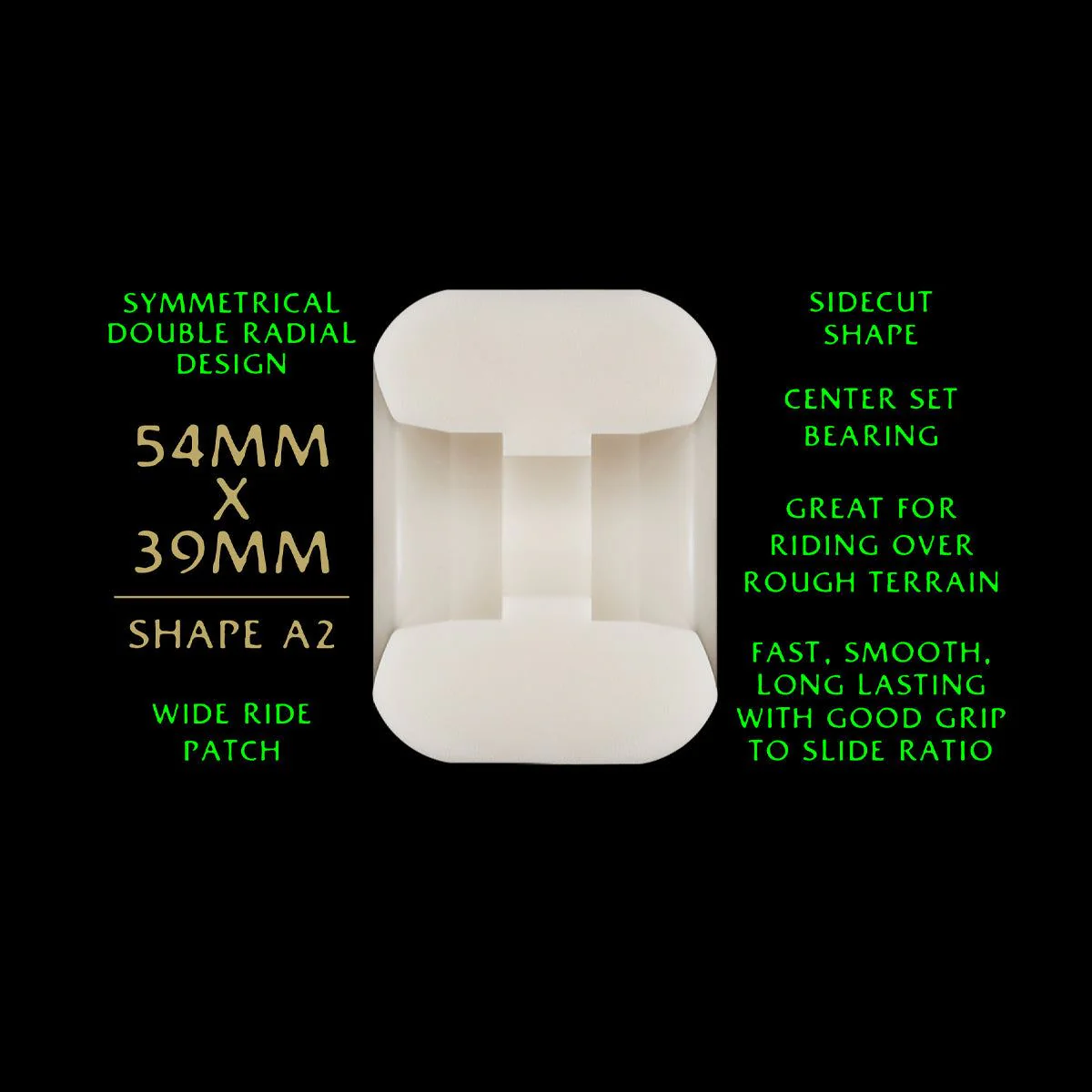 Powell Peralta Dragon Formula 88A A2 Skateboard Wheels Off White/Green 54x39mm - Image 2