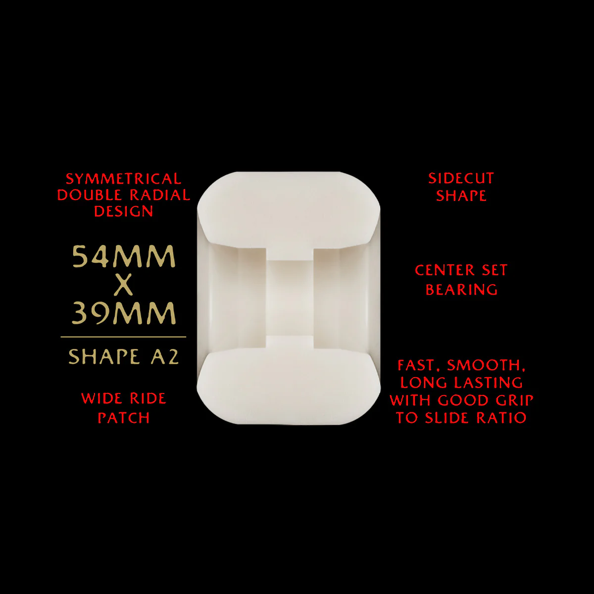 Powell Peralta Dragon Formula 93A A2 Skateboard Wheels Off White/Red 54x39mm - Image 2