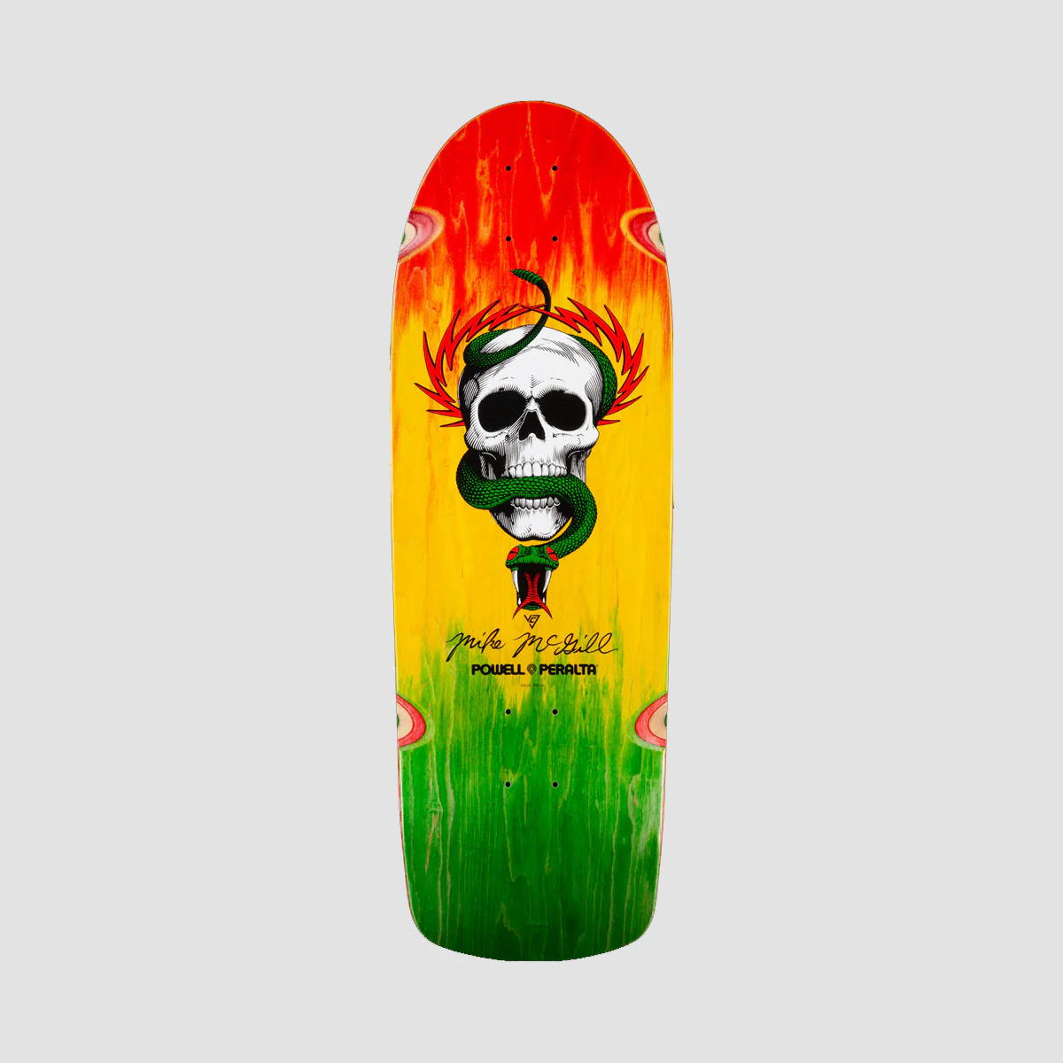 Powell Peralta Mike McGill Skull & Snake Skateboard Deck Rasta Fade - 10"