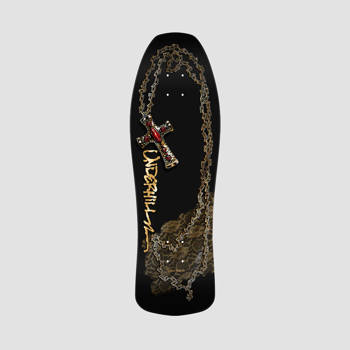 Powell Peralta Ray Underhill Cross 175 Skateboard Deck Black/Gold Foil - 10"