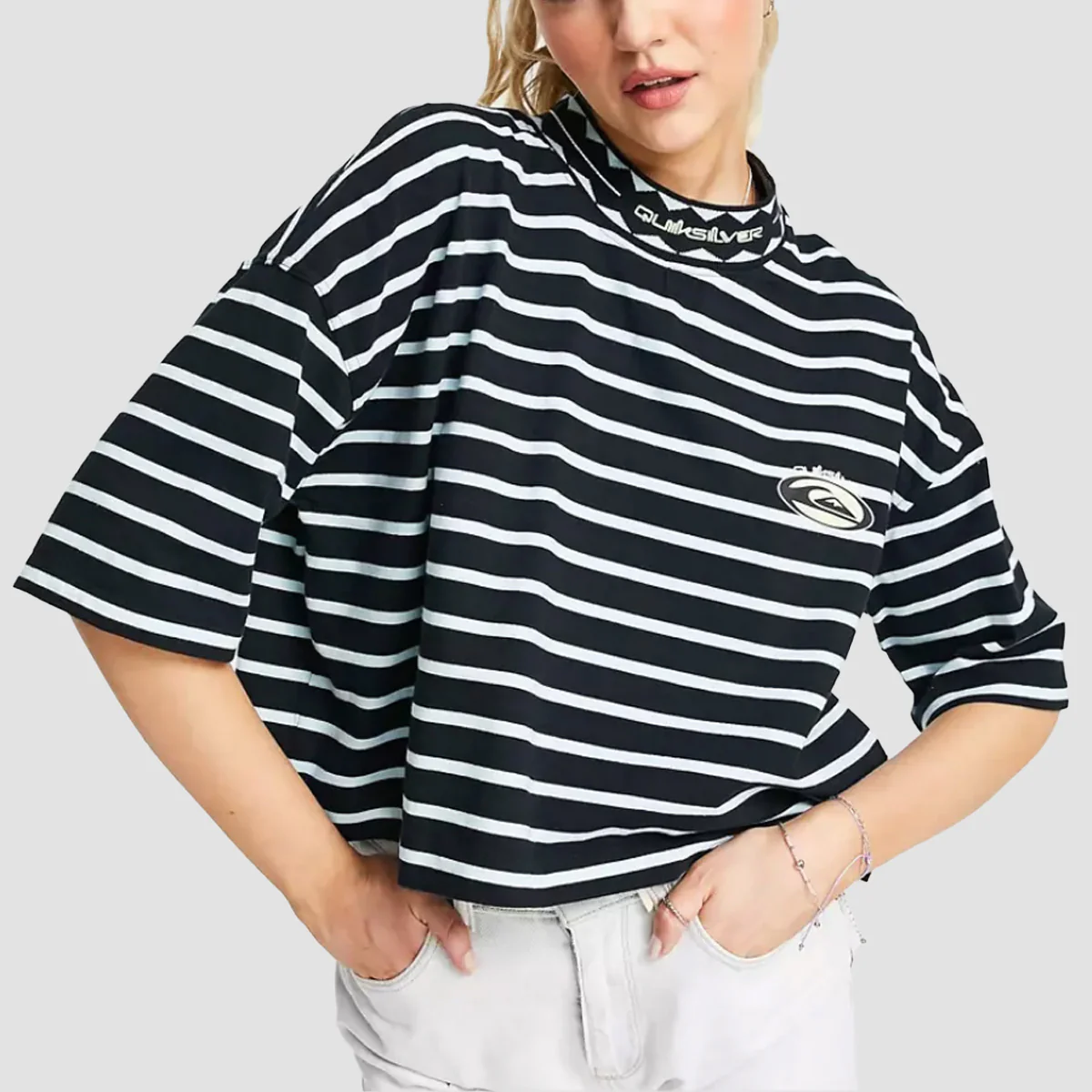 Quiksilver 90s Crop Longer Sleeve T-Shirt Black 90s - Womens