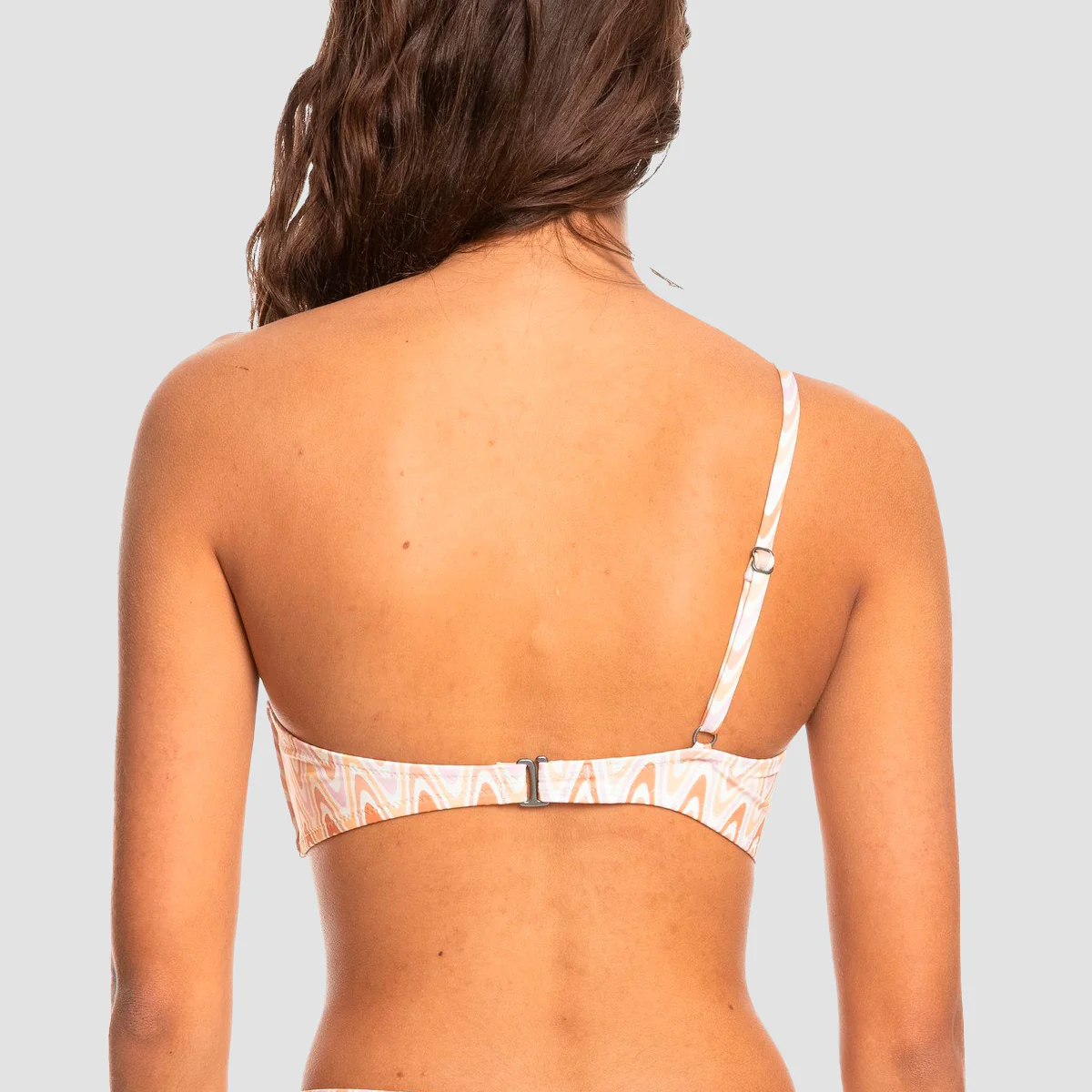 Quiksilver Classic One Shoulder Bikini Top Cosmic Ripples Bleached Mauve - Womens - Image 2