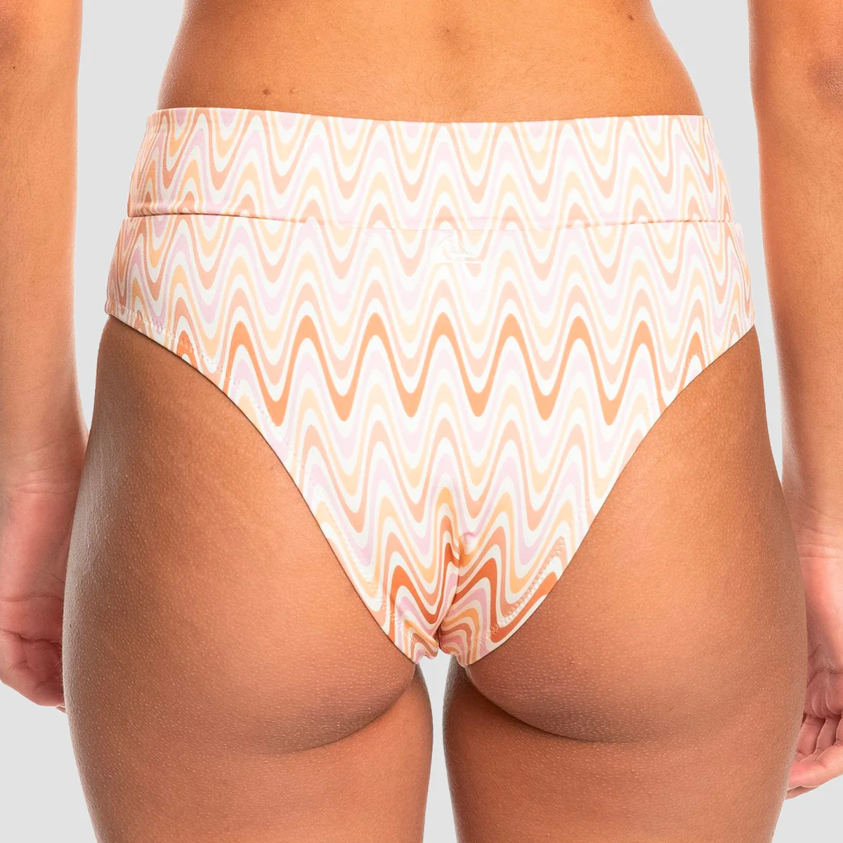 Quiksilver Classic Tie High Waisted Bikini Bottoms Cosmic Ripples Bleached Mauve - Womens - Image 3