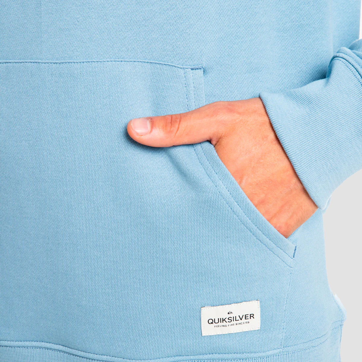 Quiksilver Essentials Organic Pullover Hoodie Faded Denim - Image 2